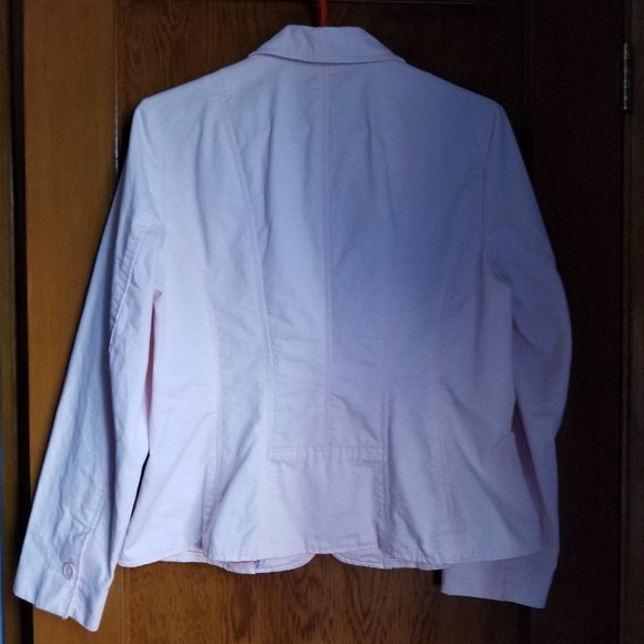 Vintage 90s, pale pink, fitted, cotton jacket/blazer, S, US 12P, Reitmans - Picture 3 of 7